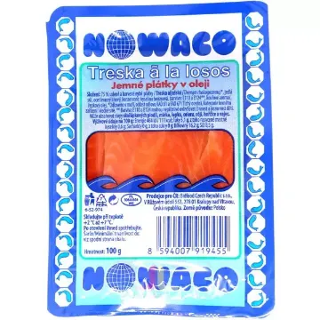 NOWACO Treska ALa Losos100g Jemné Plátky v Oleji