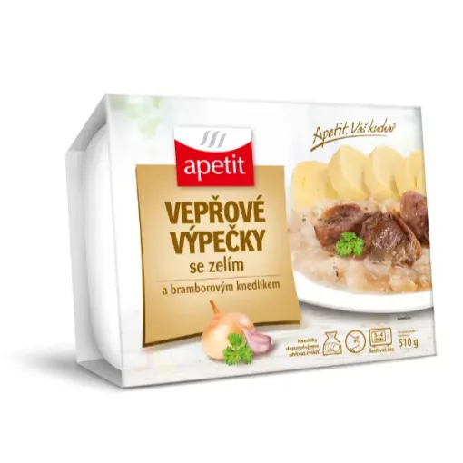 Apetit 510g Vepřové výpečky se špenátem, bram. špecle
