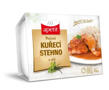 Apetit 470g Pečené kuřecí stehno, rýže