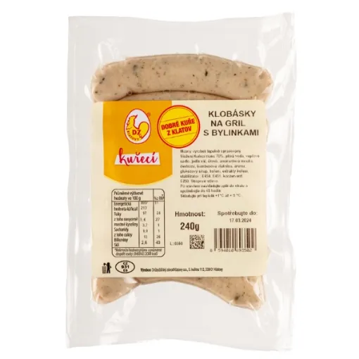 DZ Klatovy Grill Klobásy 200g Kuřecí s bylinkami
